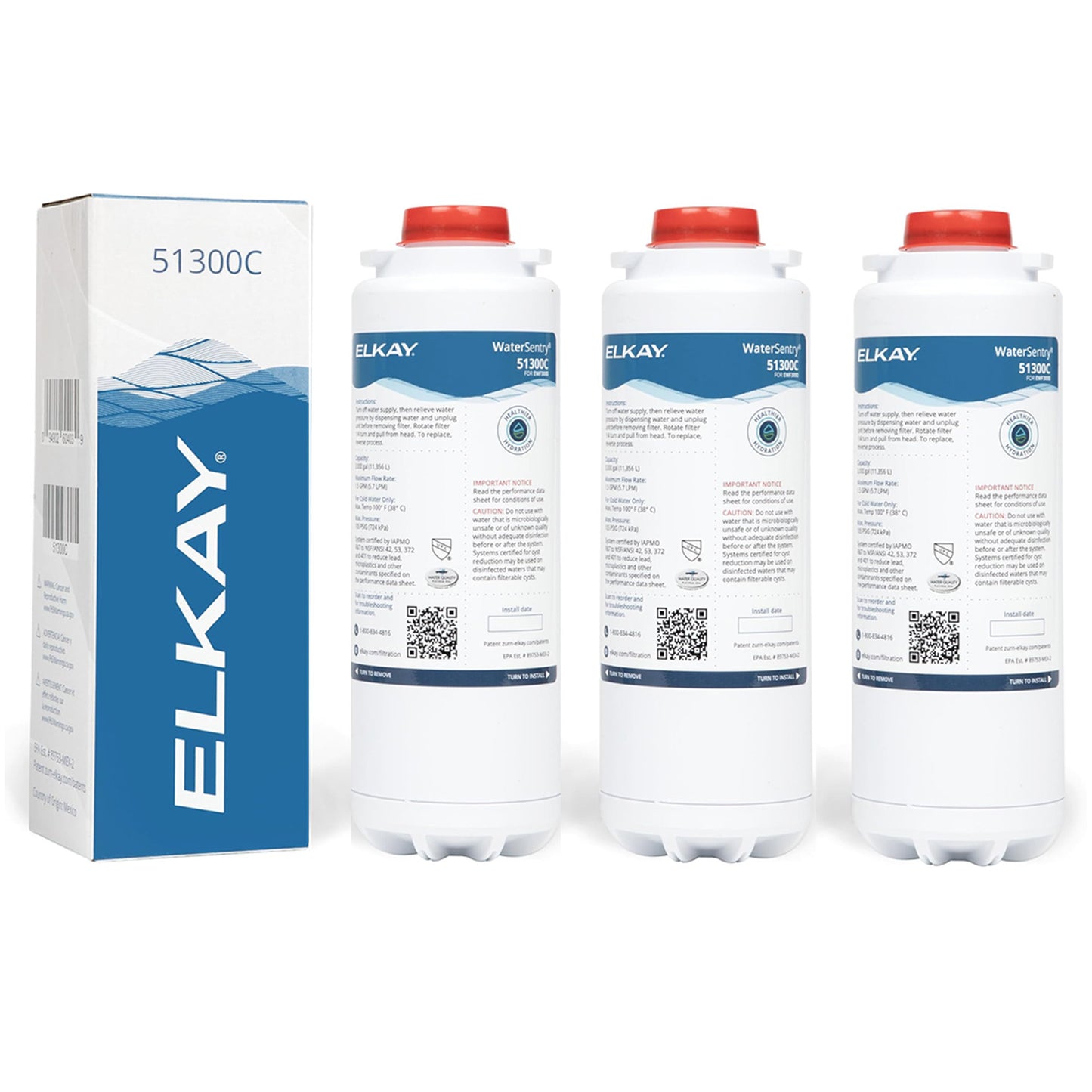 Elkay 51300C/ERF750/55898C High-Cap Filter, for Bottle Fillers & Coolers