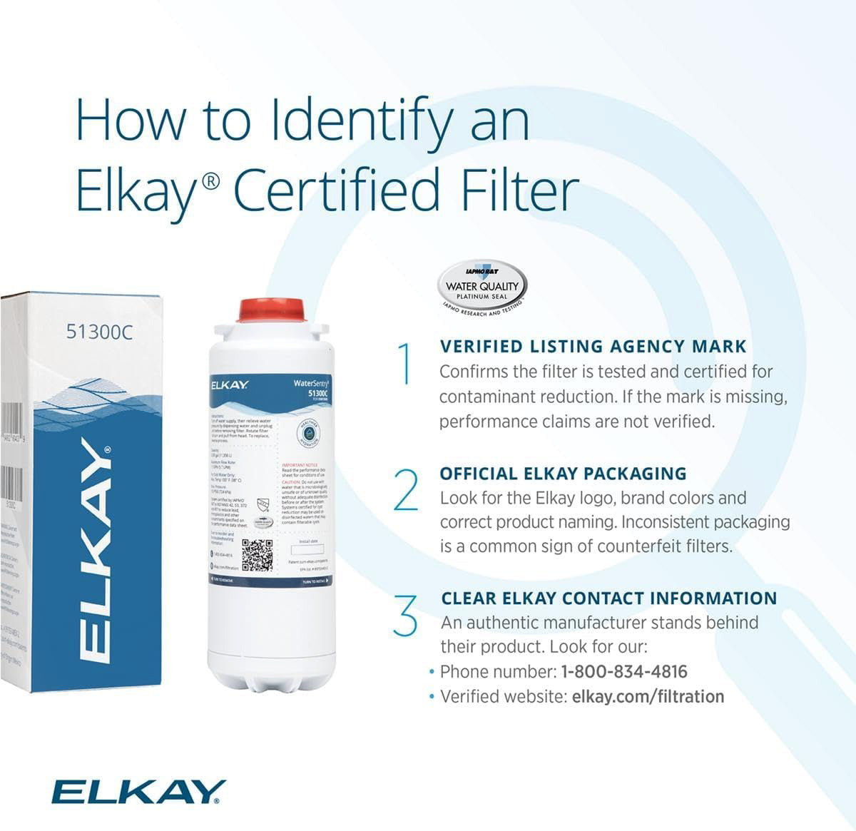 Elkay 51300C/ERF750/55898C High-Cap Filter, for Bottle Fillers & Coolers