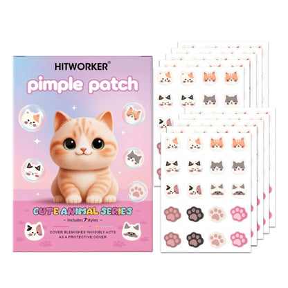 Cute Cat Hydrocolloid Acne Patches – Invisible Pimple Spot Cover (200psc).