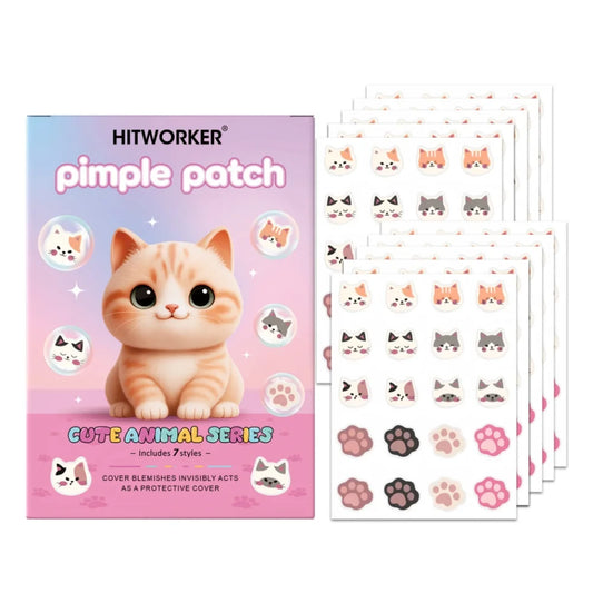 Cute Cat Hydrocolloid Acne Patches – Invisible Pimple Spot Cover (200psc).