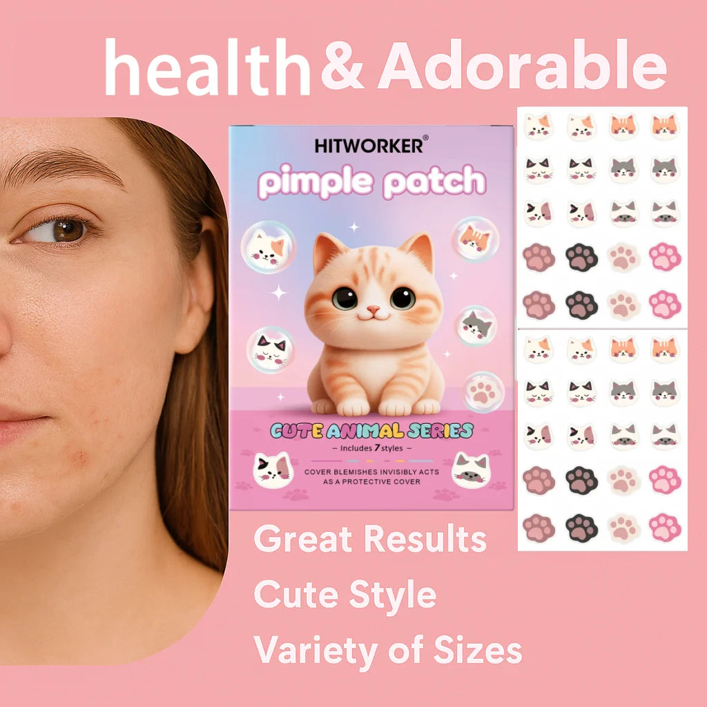 Cute cat acne patches hydrocolloid pimple patch for face waterproof spot treatment stickers